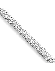 14k White Gold 7mm Polished Mesh Bracelet