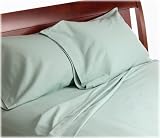 Wamsutta 100% Cotton Luxury Flannel California King Sheet Set with Bonus Standard Pillowcase Pair, Celadon