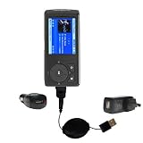 Retractable USB Hot Sync Compact Kit with Car & Wall Charger for the Insignia 4GB - Gomadic Brand w/ TipExchange Technology