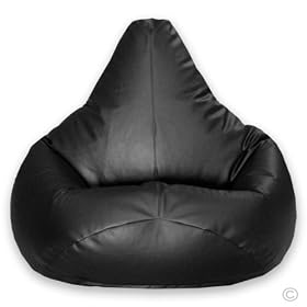 Hi-BagZ TM Gaming Beanbag Faux Leather BLACK Bean Bag Chair