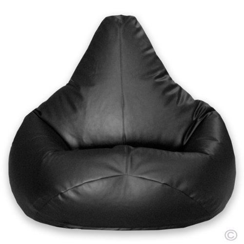 Hi-BagZ TM Gaming Beanbag Faux Leather BLACK Bean Bag Chair