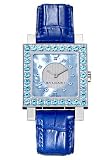 Bulgari SQ27C3STL-12 Quadrato Blue Mother-of-Pearl Dial Leather Women's Watch