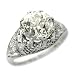 Antique Platinum Diamond Filigree Engagement Ring, circa 1920s