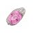14k White Gold Diamond Pink Sapphire Ring