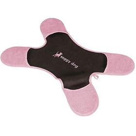 Soggy Dog Towel, Medium Brown and Pink