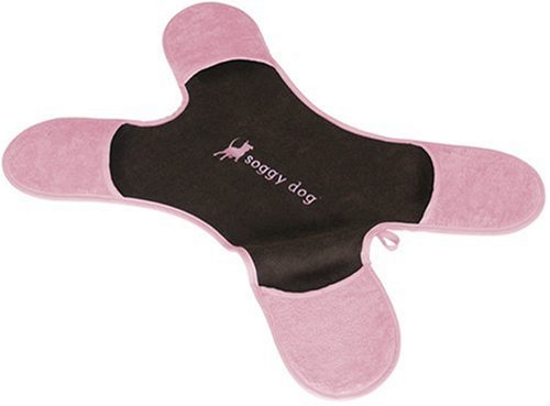 Soggy Dog Towel, Medium Brown and Pink