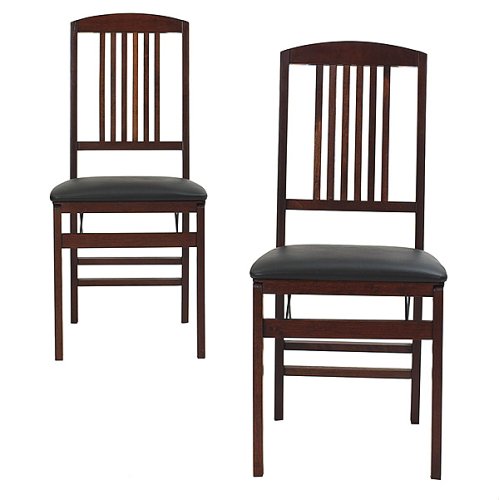 Mahogany Finish Folding Chair- 2-Pk