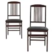 Mahogany Finish Folding Chair- 2-Pk