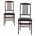 Mahogany Finish Folding Chair- 2-Pk