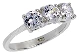 Sterling Silver .47 Carat Size Brilliant Cut Cubic Zirconia Bridal Ring