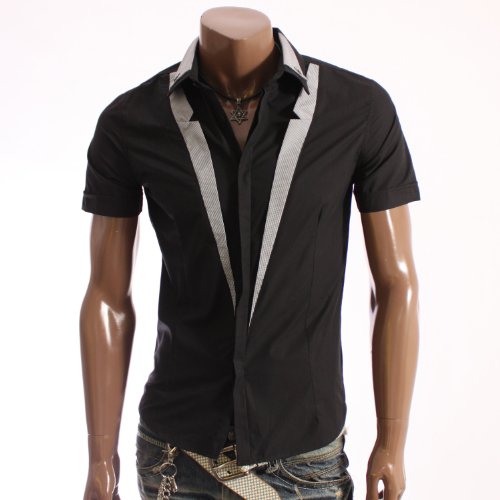 Herren Hemd Einfaches Design Kurzarm (ZZ15)