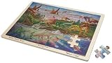 Dazzling Dino Funky Foil Wooden Puzzle