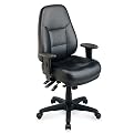 Office Star Deluxe Ergonomic Leather Chair - Black