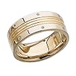 Two Tone Crystal Diamond Men's Wedding Band