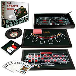 4 in 1 Casino Game Table Roulette, Craps, Poker, BlackJack. Product Category: Toys & Games > Games