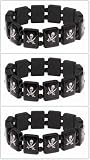 PACK OF 3 Pirate Wooden Bracelet - Ideal Boys Party Bag Filler - Dressing up Custome Accessories