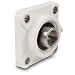 Kilian No Rust Bearing Housing Flange Unit, 4 Bolt Holes, Setscrew Lock, Relubricatable, Thermoplastic Housing