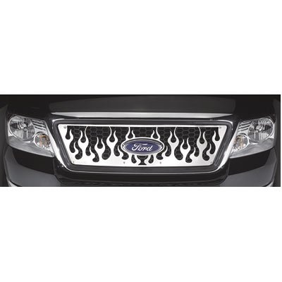 Bully Stainless Steel Flame Grille Insert - For 2004-Up Ford F-150 (Honeycomb Grille), Model# SG-243