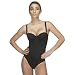Vedette - Under Bust Body Suit w/ Latex Front (THONG STYLE) -- X-LARGE BLACK- by Vedette (Bodysuit flattens stomach, trims waist and makes you appear thinner!) - Girdle Shaper can be used as a postpartum girdle for postpartum support body shaper for women! - Great Gift Idea - Best Seller!