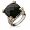 Eve's Addiction Designer Inspired Black Onyx Ring with Heart Edging, 6