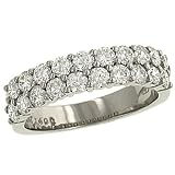2 Row Shared prong Set Round Diamond Band 1.40cttw
