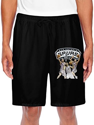 PTTYS Men's San Antonio Spurs Shorts Sweatpants Black US Size M