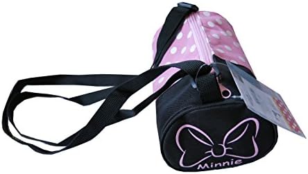 Disney Minnie Mouse Canvas Girls Shoulder Bag - Black & Pink with White Dots