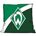 Das Fan Kissen von Werder Bremen erg�nzt perfekt Ihre Fan Bettw�sche. Aber auch auf der Couch, im 
Bett oder im Auto macht das Kissen Ihres Lieblingsvereins eine gute Figur. Komplett mit F�llung. Der 
weiche Bezug l�sst Werder Fans h�her schlagen.Fankissen Werder BremenKomplett mit F�llungWeicher 
Bezug38x38 cm