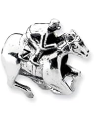 Sterling Silver Race Horse Charm for 3mm Charm Bracelets