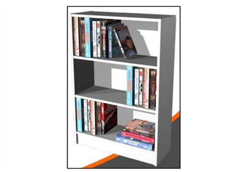 Beta Furniture BK101359A 3-Shelf Bookcase - White