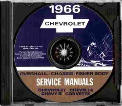 1966 Chevy Car Shop Manuals Set on CDrom