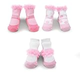 Mud Pie Baby Tiny Dancer Ballerina Chiffon Ruffle Sock, Set of 3