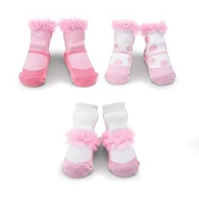 Mud Pie Baby Tiny Dancer Ballerina Chiffon Ruffle Sock, Set of 3