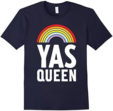 Men's Yas Queen Rainbow TShirts 3XL Navy