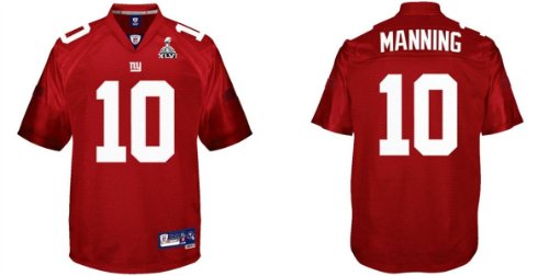 2012 Super Bowl Xlvi NEW York Giants #10 Eli Manning Red Jerseys Authentic Football Jersey Size 48-56 (Please Select the Size When You Order, Can Do Drop Shipping) (XXL/54)
