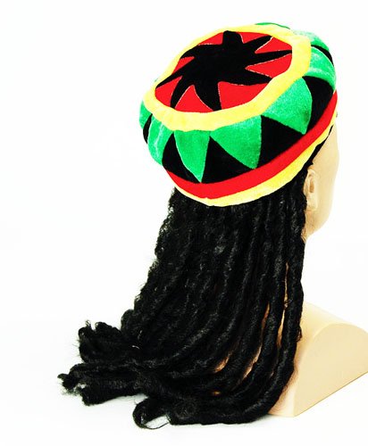 BOB MARLEY RASTA HAT WITH DREAD LOCKS