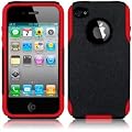 iPhone 4S / iPhone 4 4G Red Black Endurance Hybrid Case Cover Skin Protector from The Keep Talking Shop iPhone 4 Accessories Collection