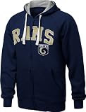 St. Louis Rams Navy Blue Step One Full Zip Hoodie Sweatshirt (XL)