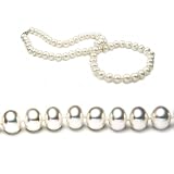 AugustinaJewelry Single Strand 18 Inch 8.0-9.0mm White Semi-Round Freshwater Cultured Pearl Necklace