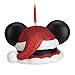 Disney Mickey Mouse Red Glitter Santa Ear Hat Ornament - Christmas