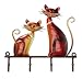 Pack of 4 Hand Sculpted Metal Kitty Cat Wall Mounted Keyring Holders 8.25