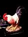 Colorful Rooster Figure Looking Down