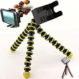 ワンセグ・写メ・デジカメ用くねくね三脚★オクトパストライポッド（イエロー）【携帯電話用三脚】【スマートフォン/iPhone4/iPhone3G[S]/Xperia/GALAXY S/IS03 対応】