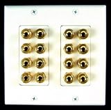 8 Speaker Wall Plate With Gold Plated Posts