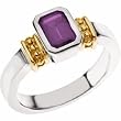 Sterling Silver and 14K Yellow Gold Amethyst and Diamond Ring