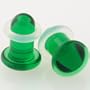 Pair of Glass Single Flared Solid Plugs: 10g Emerald