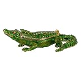 Alligator Shaped Jewelry Trinket Box in Czech Preciosa Crystals