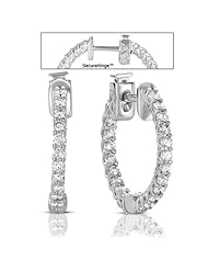 14K White Gold 0.97cttw Round Diamond Earring