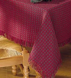 Plow Hearth Round Homespun Tablecloth