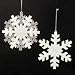 Glitter White Snowflake Christmas Ornaments-TWO SNOWFLAKES